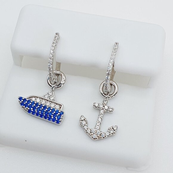 "925 Sterling Silver Cubic Zirconia Earrings, U19254700 - Picture 7 of 11